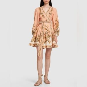 $750 Zimmermann Chintz printed cotton wrap dress Size 1 AU Size 4/6 US